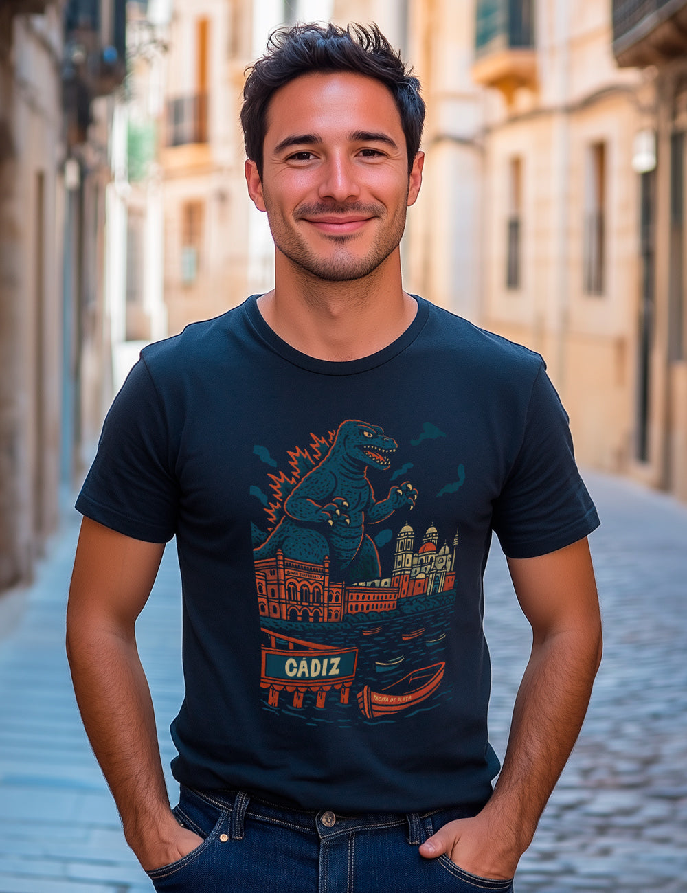 Camiseta divertida hombre Cádiz Monster- - Main Image
