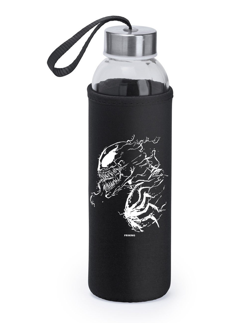 Botella de cristal Black Alien color negro