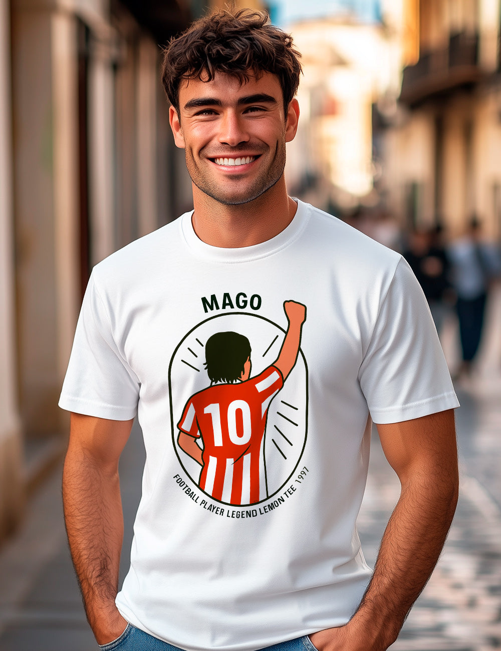 Mago rojo y blanco