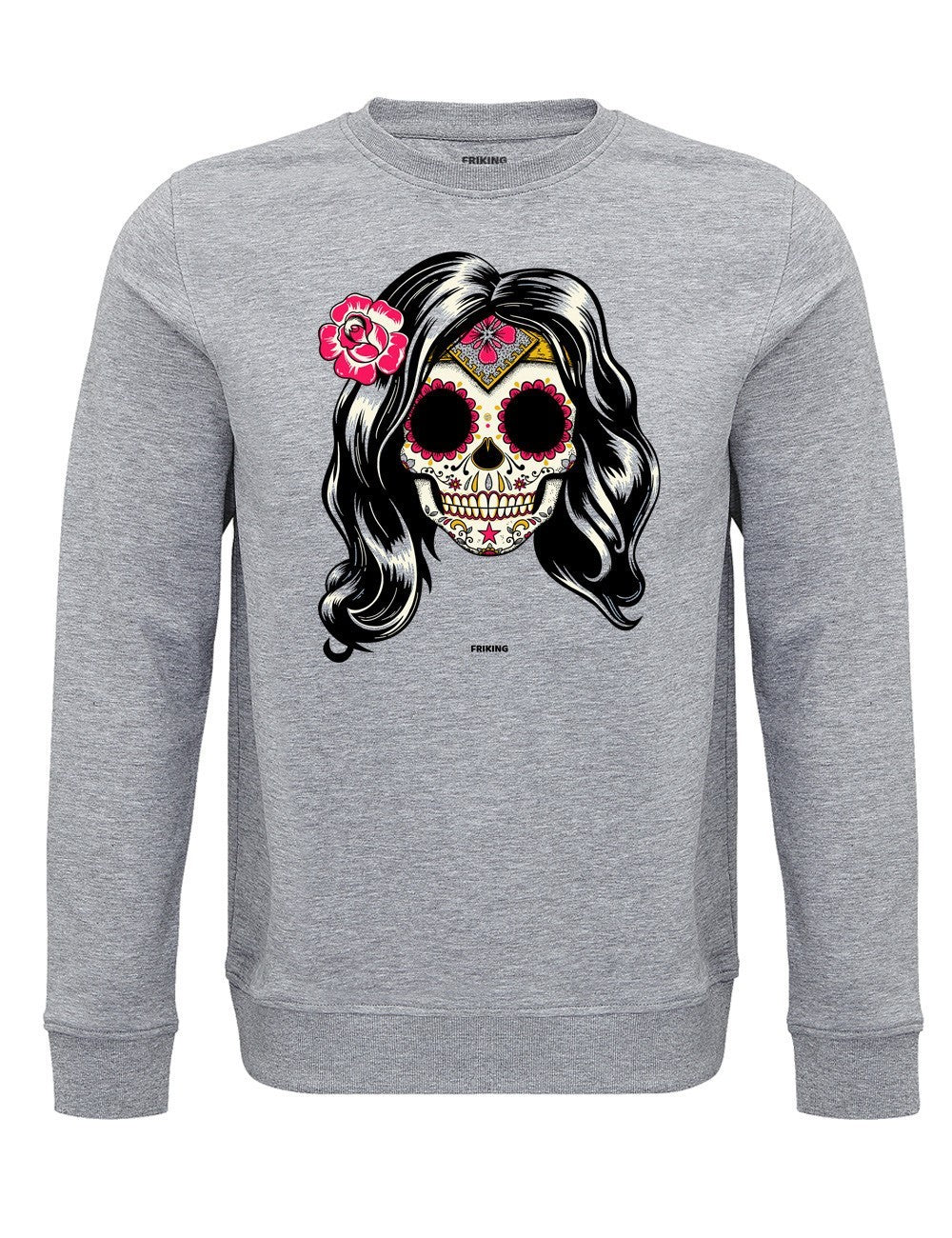 Sudadera capucha clásica mujer color gris mezcla