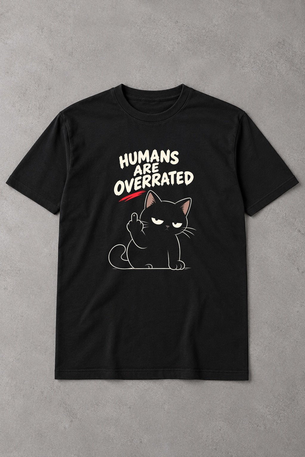 Camiseta Humans Are Overrated – Gato Antisocial