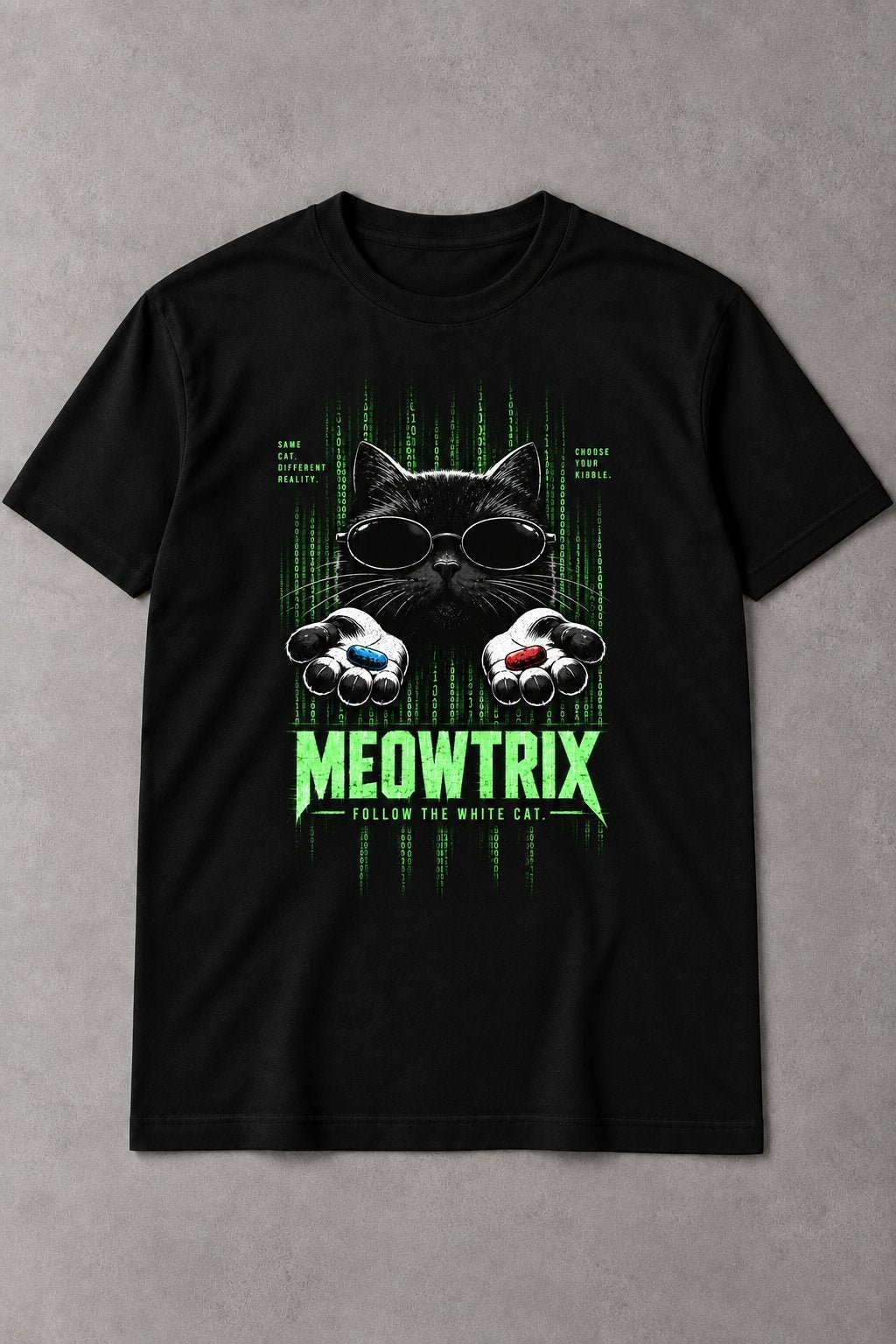 Camiseta Gato Meowtrix – Follow The White Cat