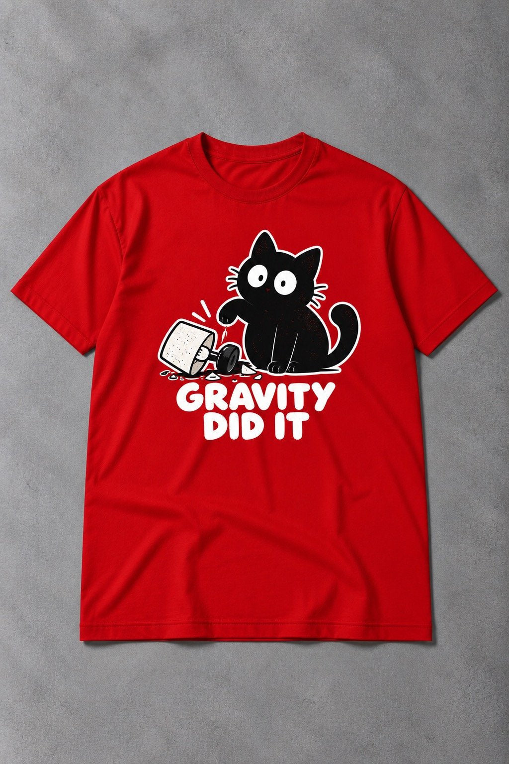 Camiseta de Gato Gravity Did It – Yo No He Sido