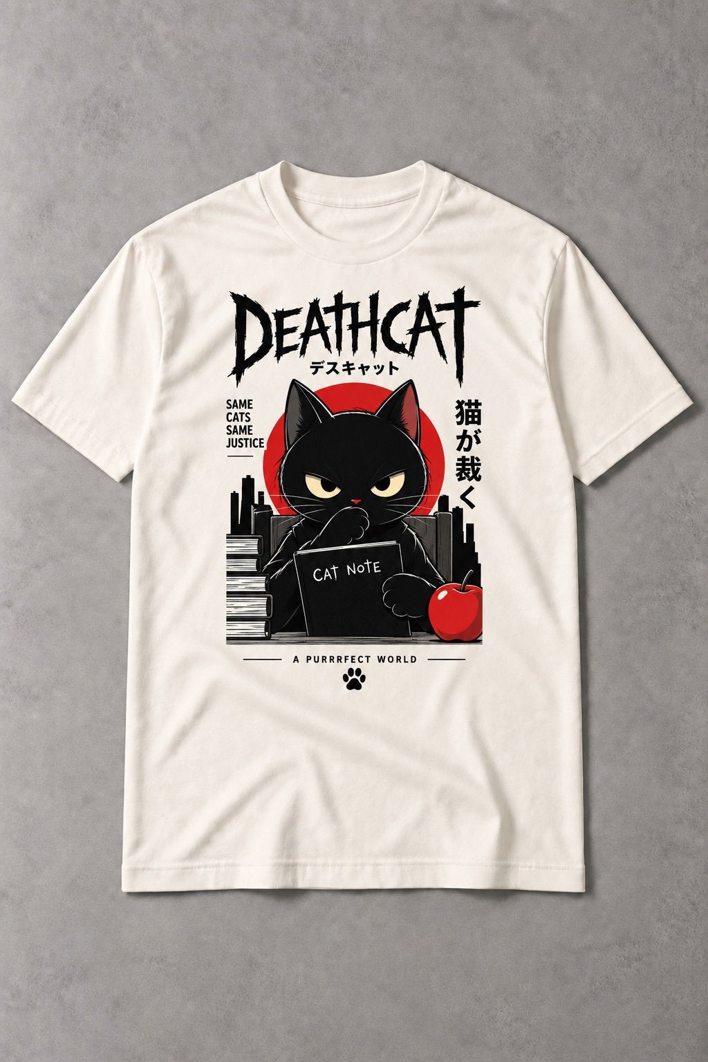 Camiseta de Gato Deathcat – Cat Note | Miau Social Club