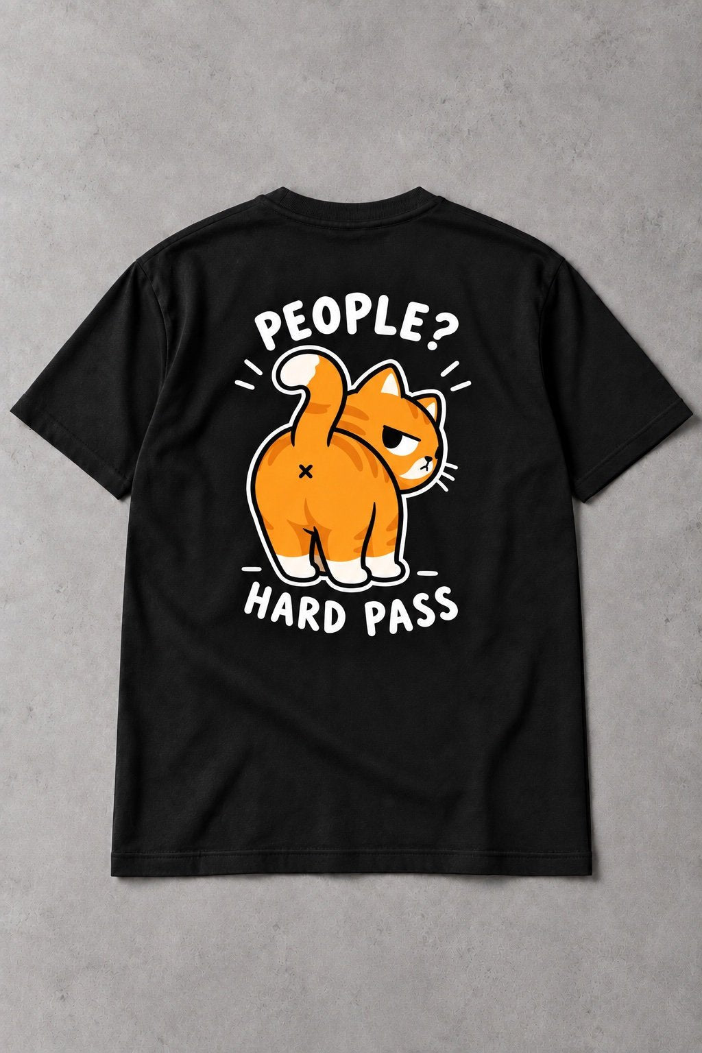 Camiseta de Gato People? Hard Pass – Camiseta Divertida para Amantes de los Gatos