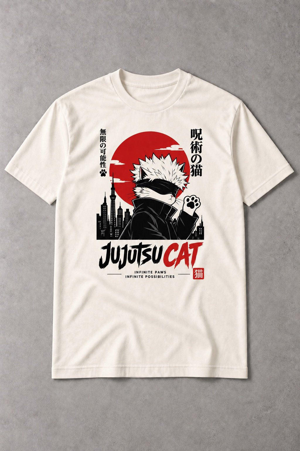 Camiseta de Gato Jujutsu Cat – Estilo Manga Japonés