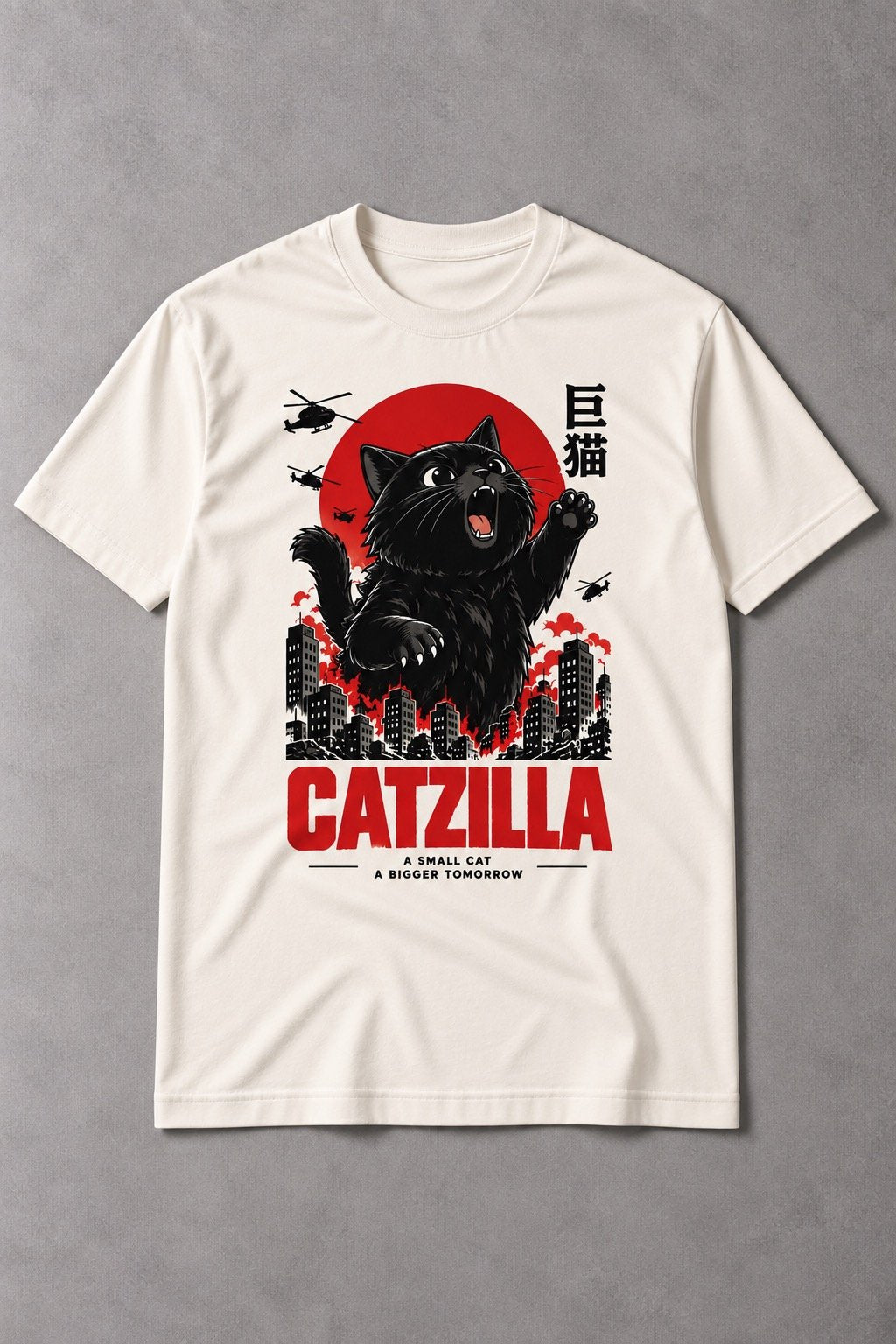 Camiseta de Gato Catzilla – El Gato Gigante de Japón