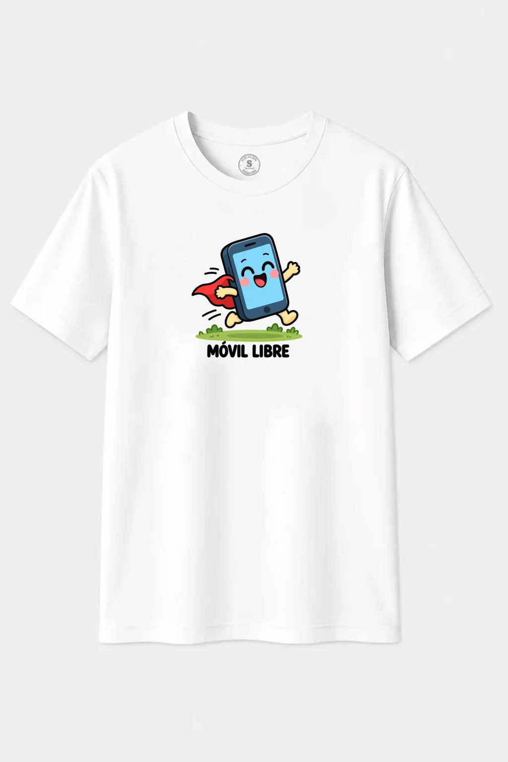 Camiseta Móvil Libre – Diseño Divertido de Smartphone Superhéroe
