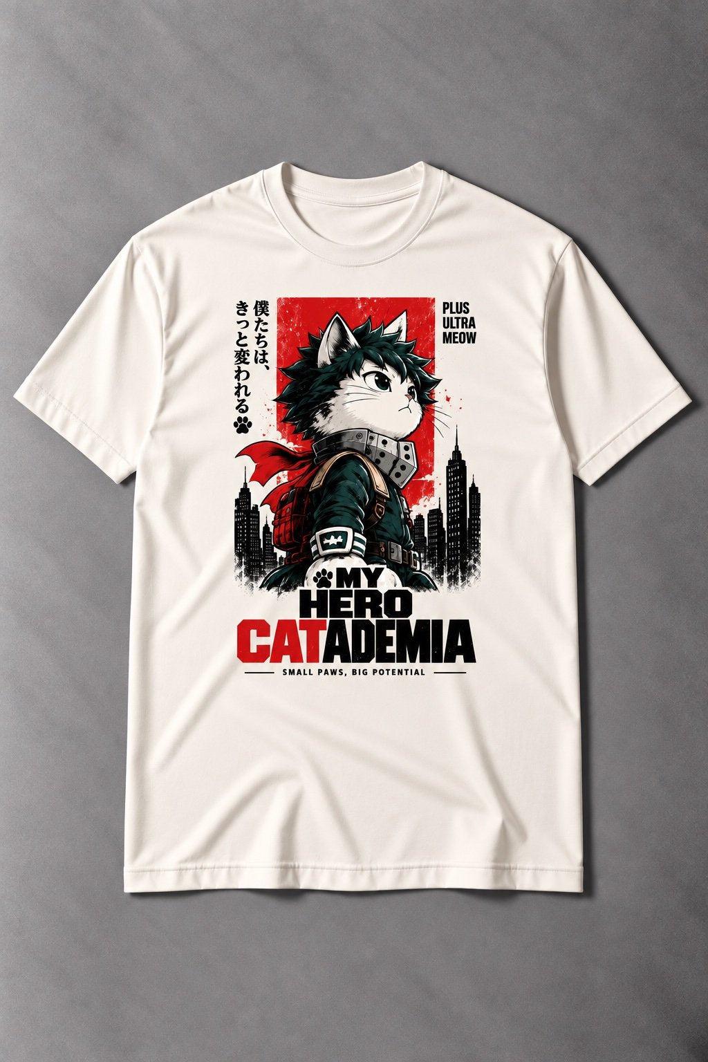 Camiseta de Gato My Hero Catademia – Small Paws, Big Potential