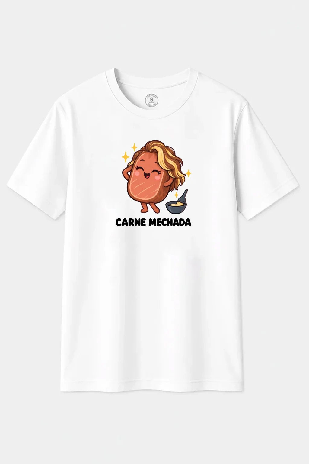Camiseta Carne Mechada con Estilo – Humor, Juego de Palabras y Diseño Original