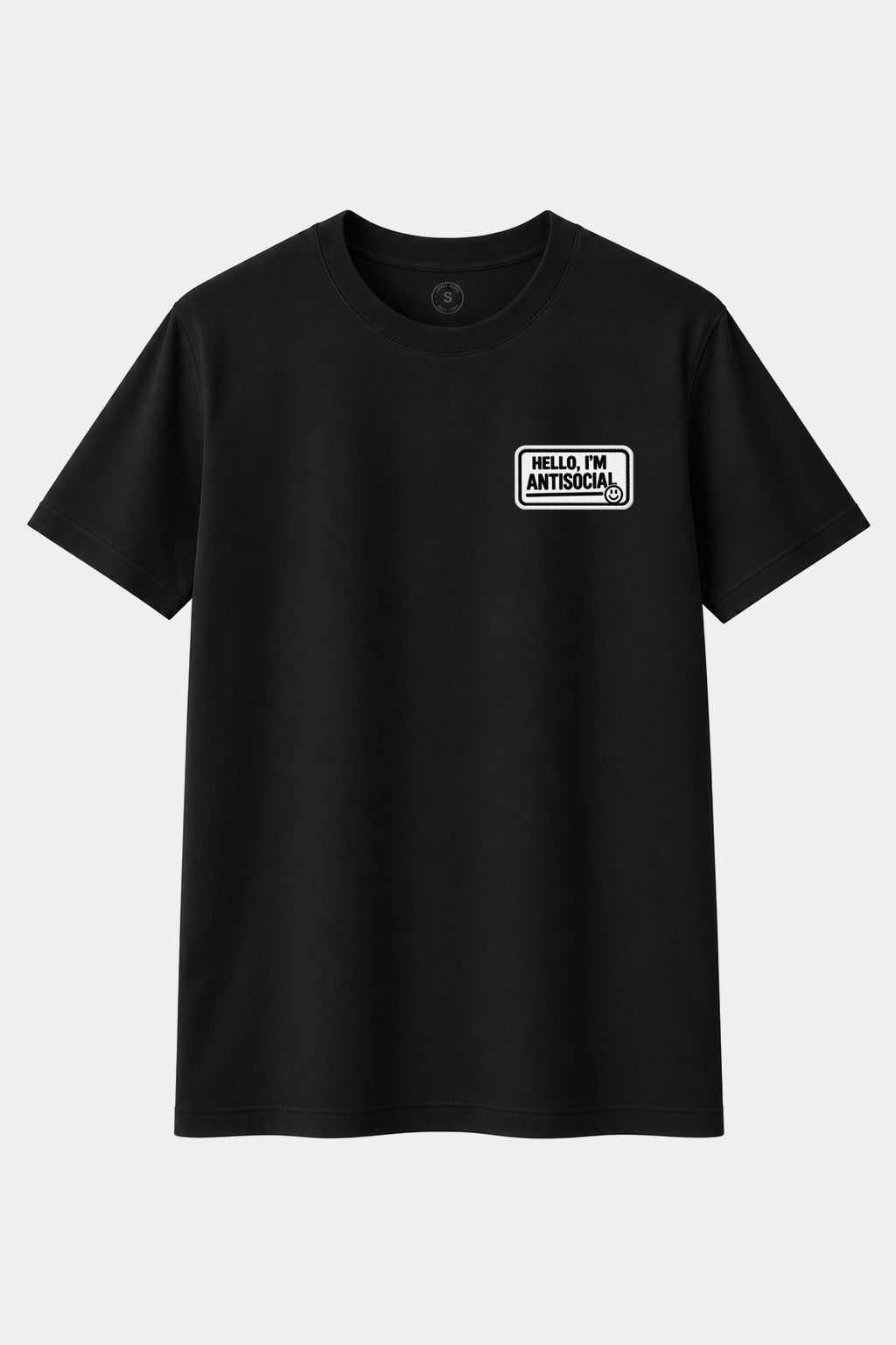 Camiseta Hello I'm Antisocial Negra – Encantado de no conocerte