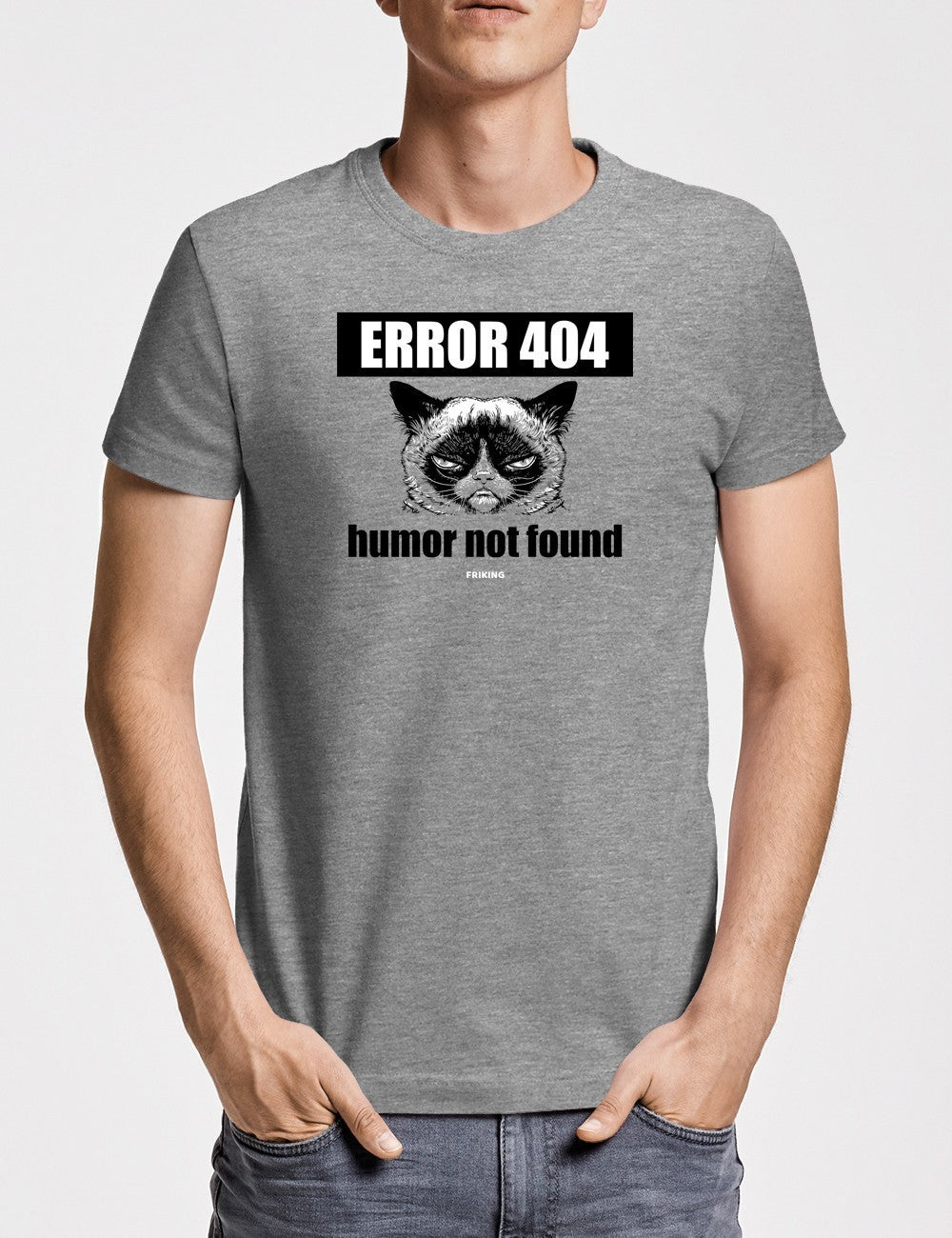Camiseta divertida hombre Error 404 humor not found 