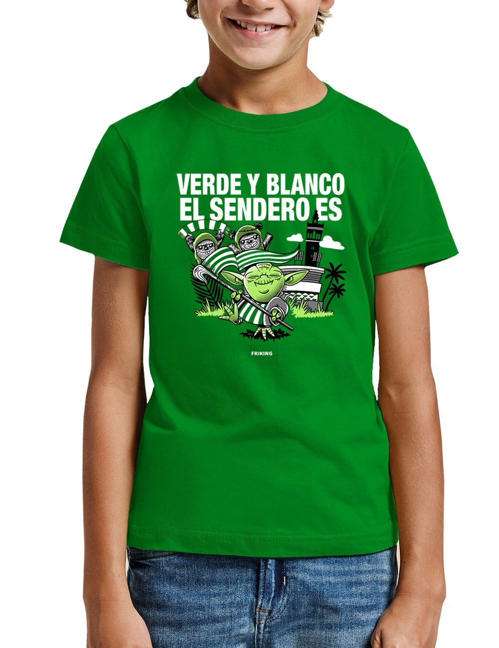 Camiseta original niño Verde y blanco el sendero es 