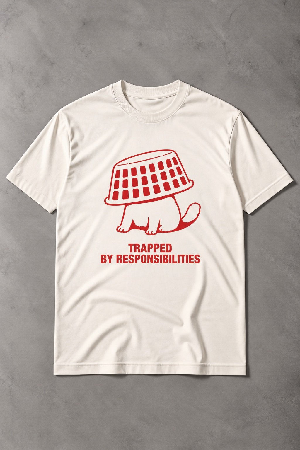 Camiseta de Gato Trapped by Responsibilities