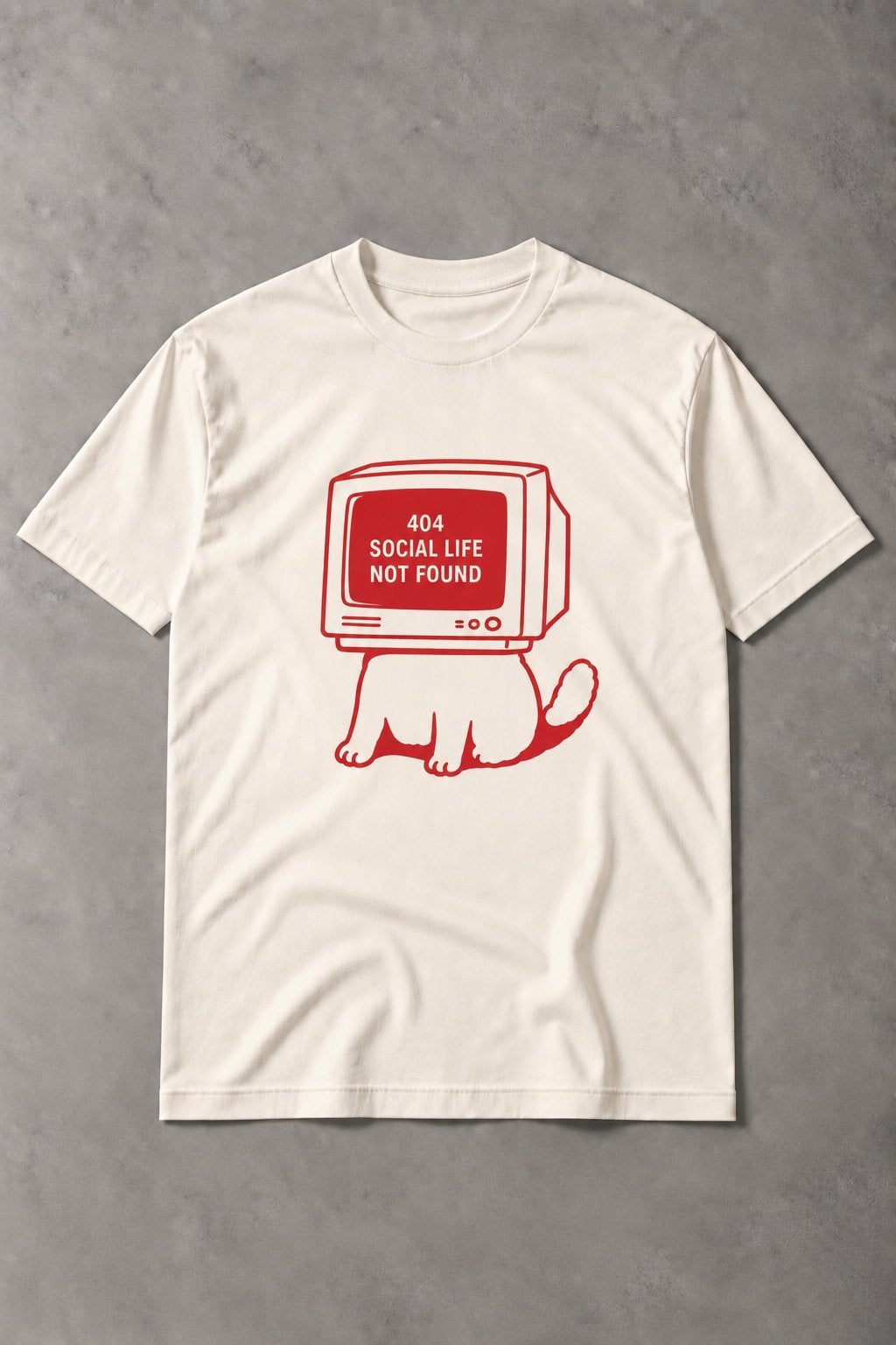 Camiseta de Gato 404 Social Life Not Found