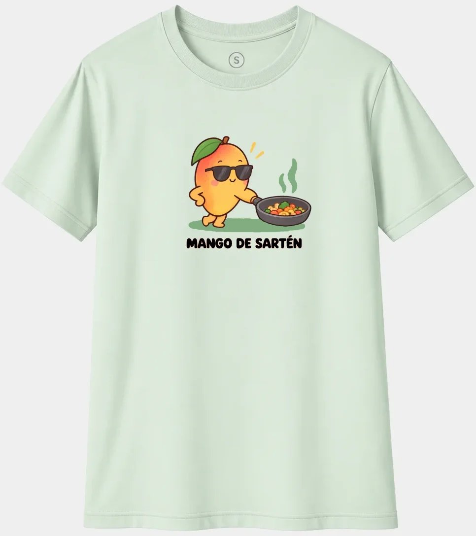 Camiseta Mango de Sartén con Estilo – Humor, Cocina y Juego de Palabras Divertido