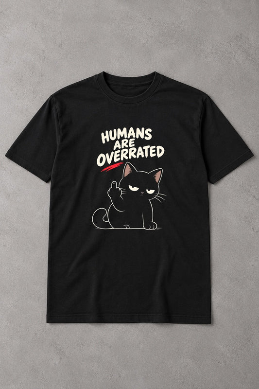 Camiseta Humans Are Overrated – Gato Antisocial