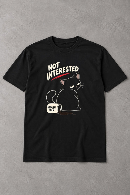 Camiseta Not Interested – Gato Antisocial