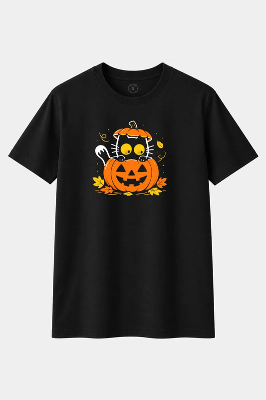 Camiseta Gato Calabaza – Halloween Miau