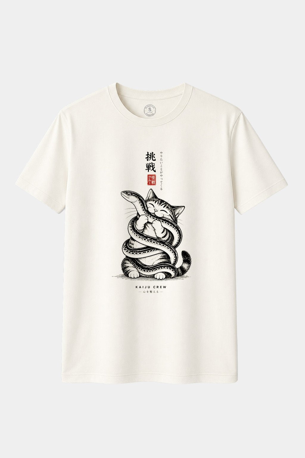 Camiseta Kaiju Crew – Lucky Cat & Eel | Camiseta Japonesa Gato de la Suerte