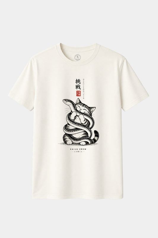 Camiseta Kaiju Crew – Lucky Cat & Eel | Camiseta Japonesa Gato de la Suerte