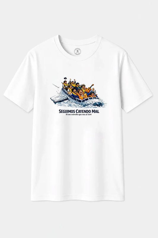 Camiseta Seguimos Cayendo Mal - Blanco