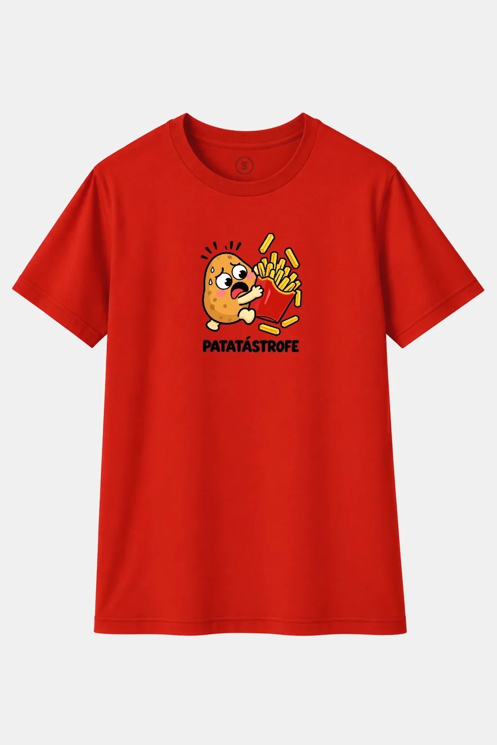 Camiseta Patatástrofe – Diseño Divertido de Patata y Patatas Fritas