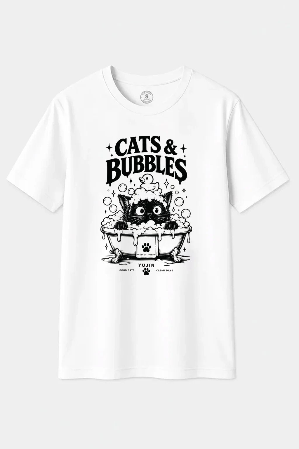 Camiseta Cats & Bubbles – Gato en Modo Spa