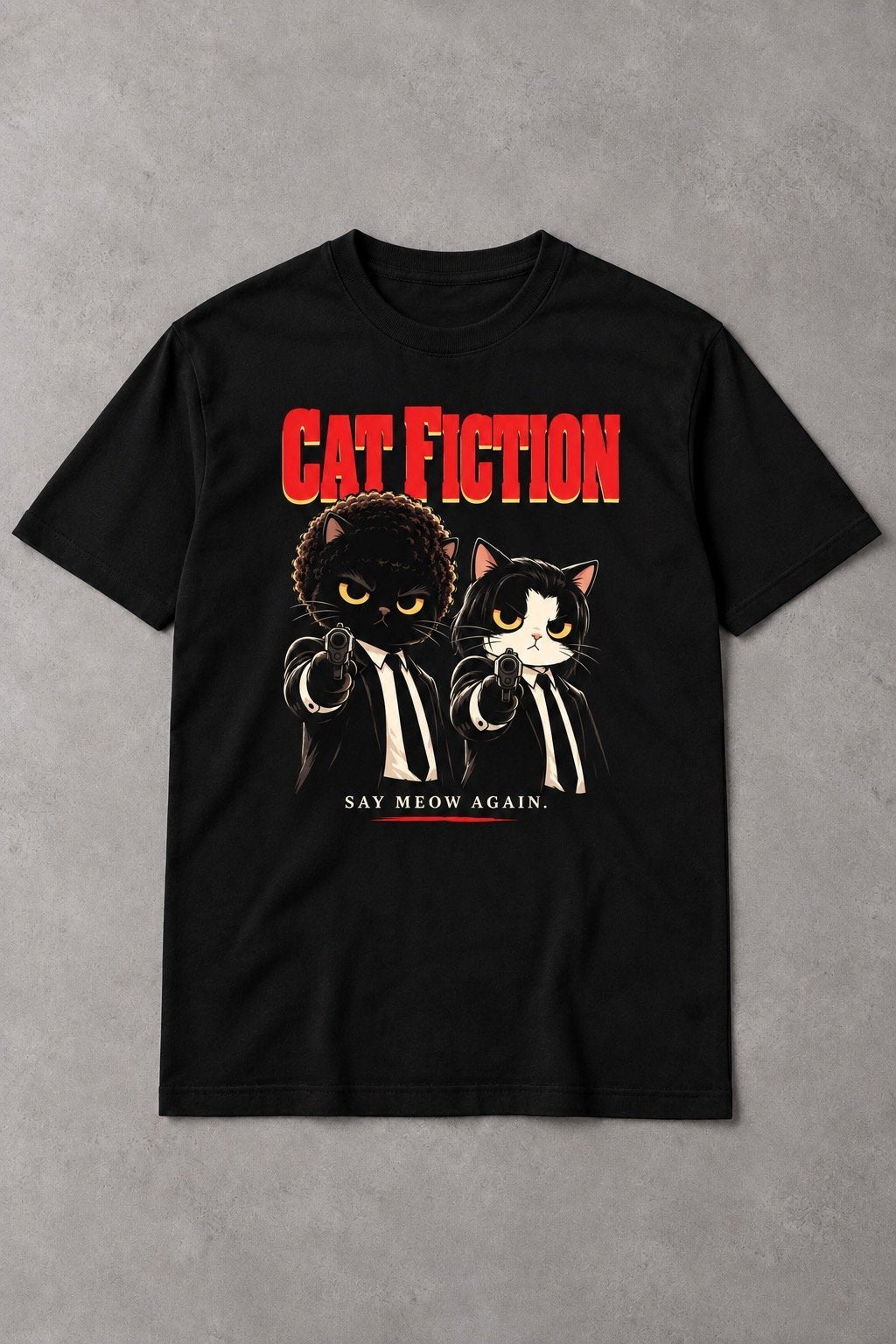 Camiseta Cat Fiction – Say Meow Again