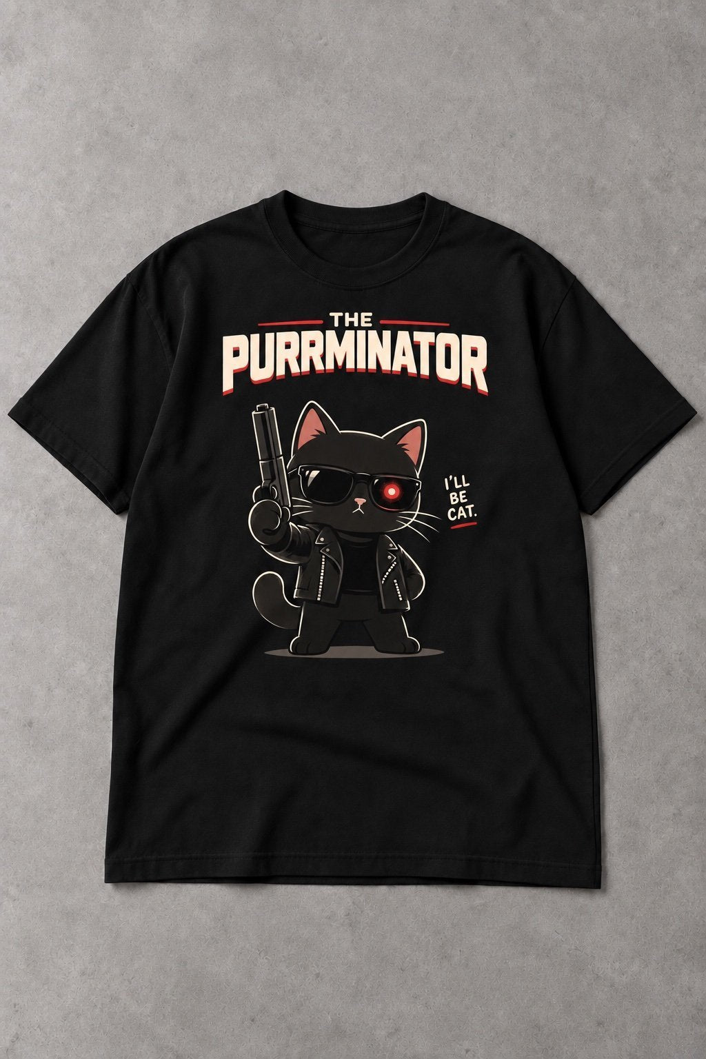 Camiseta The Purrminator – Gato Cyborg