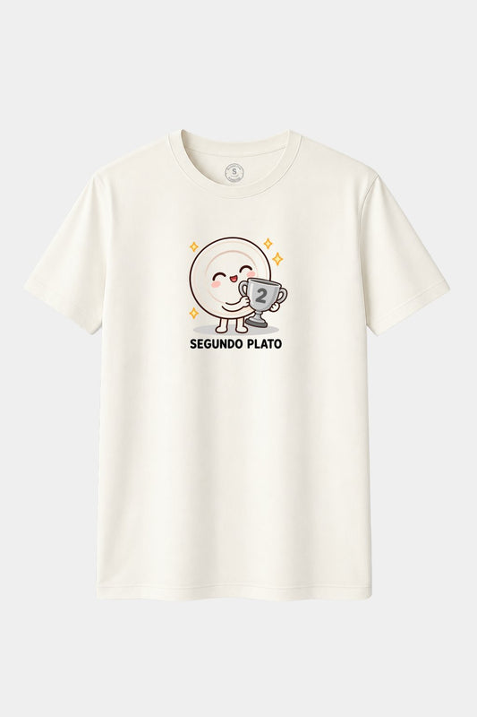 Camiseta Segundo Plato – Diseño Divertido de Plato con Copa