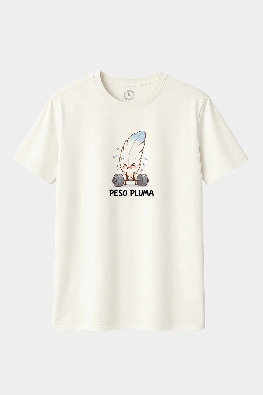 Camiseta Peso Pluma – Diseño Divertido de Pluma con Pesas
