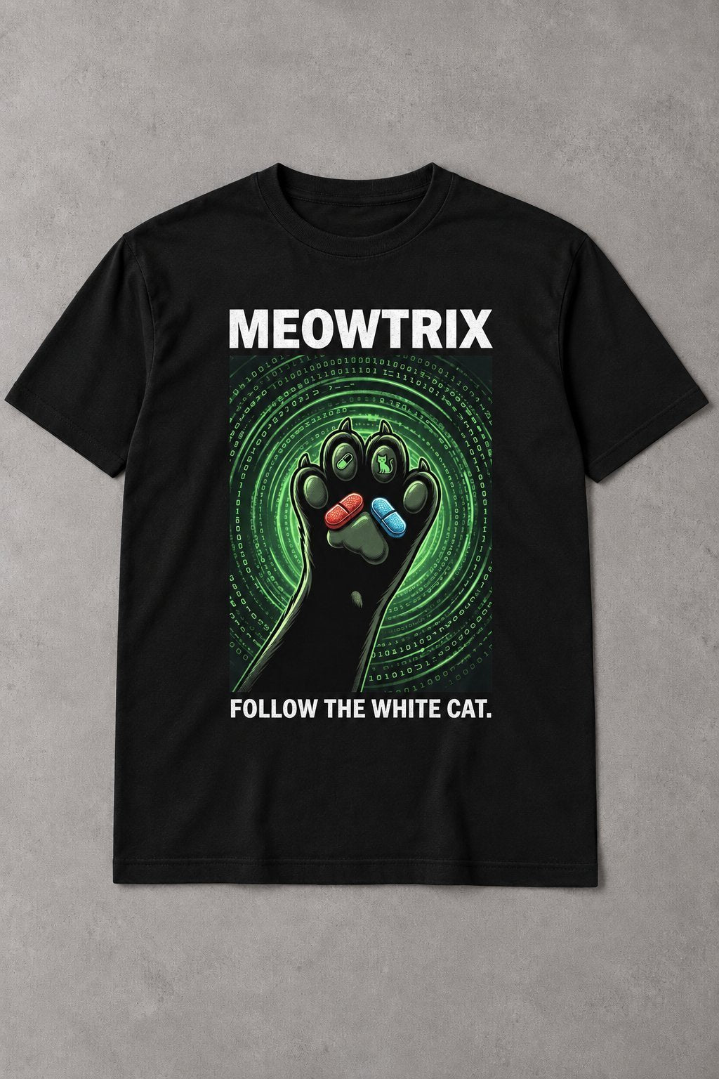 Camiseta Meowtrix Cat – Follow The White Cat