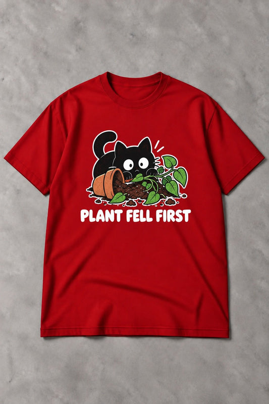 Camiseta de Gato Plant Fell First – Yo No Fui