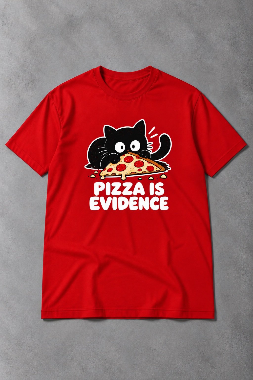 Camiseta de Gato Pizza Is Evidence – Humor Felino
