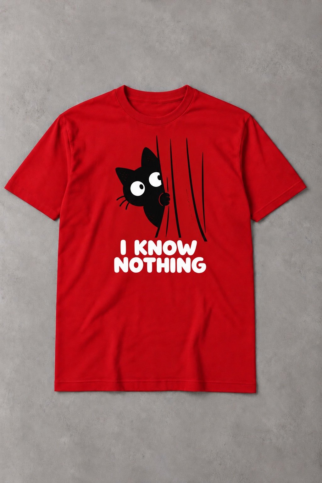Camiseta de Gato I Know Nothing – Humor Felino
