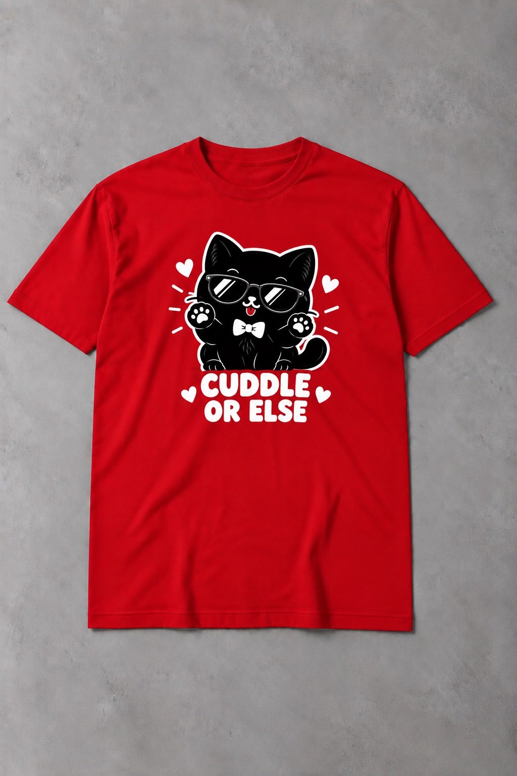 Camiseta de Gato Cuddle or Else – Abrazos Obligatorios