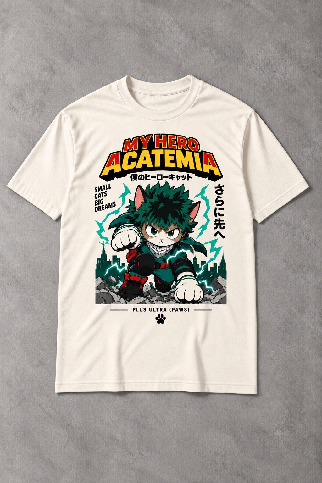Camiseta de Gato My Hero Acatemia – Small Cats Big Dreams