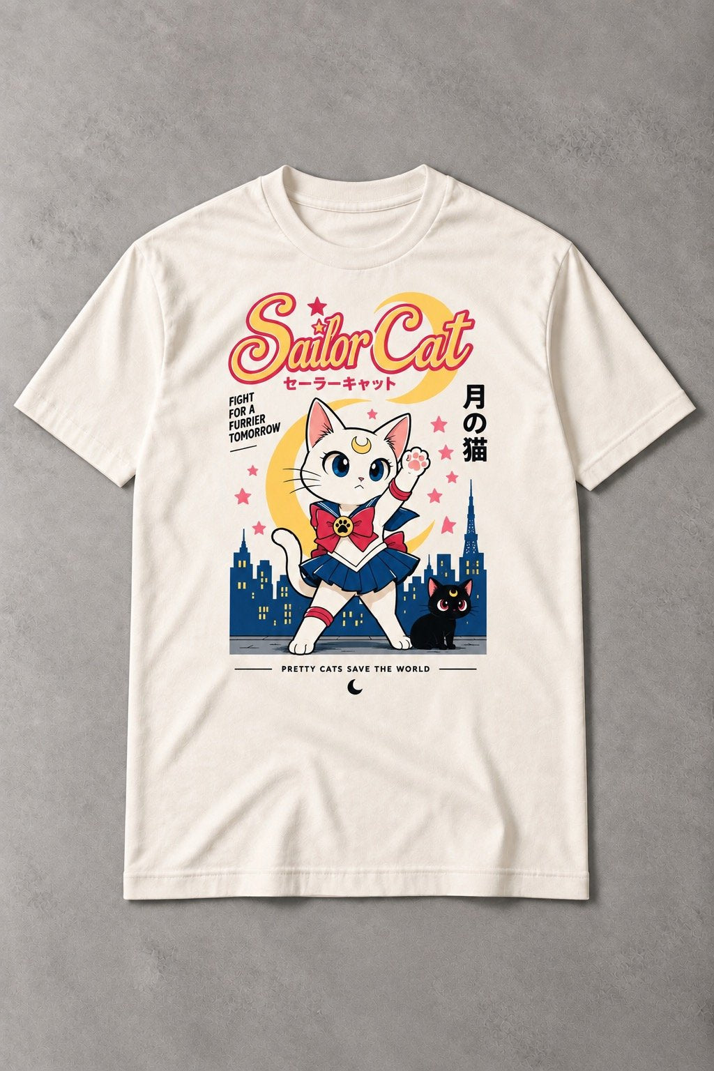 Camiseta de Gatos Sailor Cat – Pretty Cats Save the World