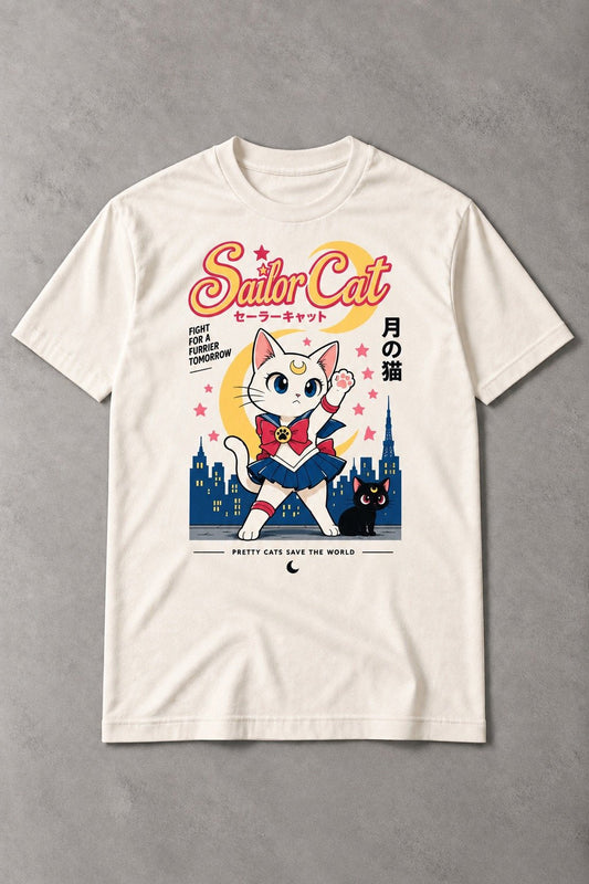 Camiseta de Gatos Sailor Cat – Pretty Cats Save the World