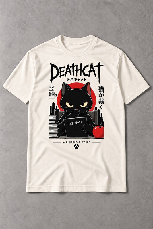 Camiseta de Gato Deathcat – Cat Note | Miau Social Club