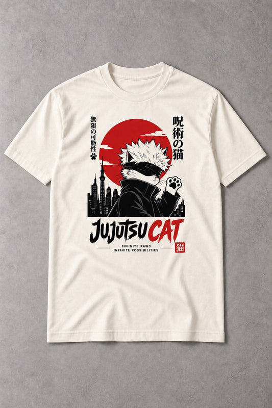 Camiseta de Gato Jujutsu Cat – Estilo Manga Japonés