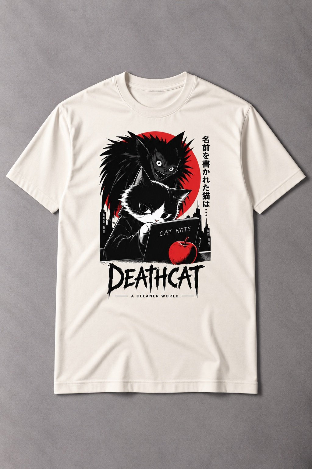 Camiseta de Gato Deathcat – Cat Note A Cleaner World