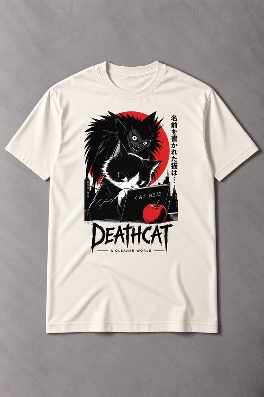 Camiseta de Gato Deathcat – Cat Note A Cleaner World