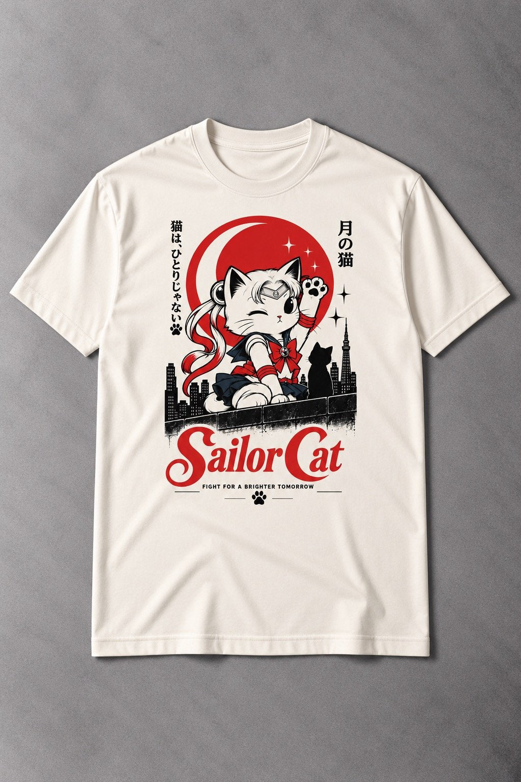 Camiseta de Gato Sailor Cat – Fight for a Brighter Tomorrow