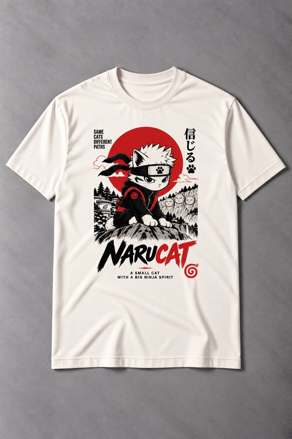 Camiseta de Gato Narucat – A Small Cat With a Big Ninja Spirit