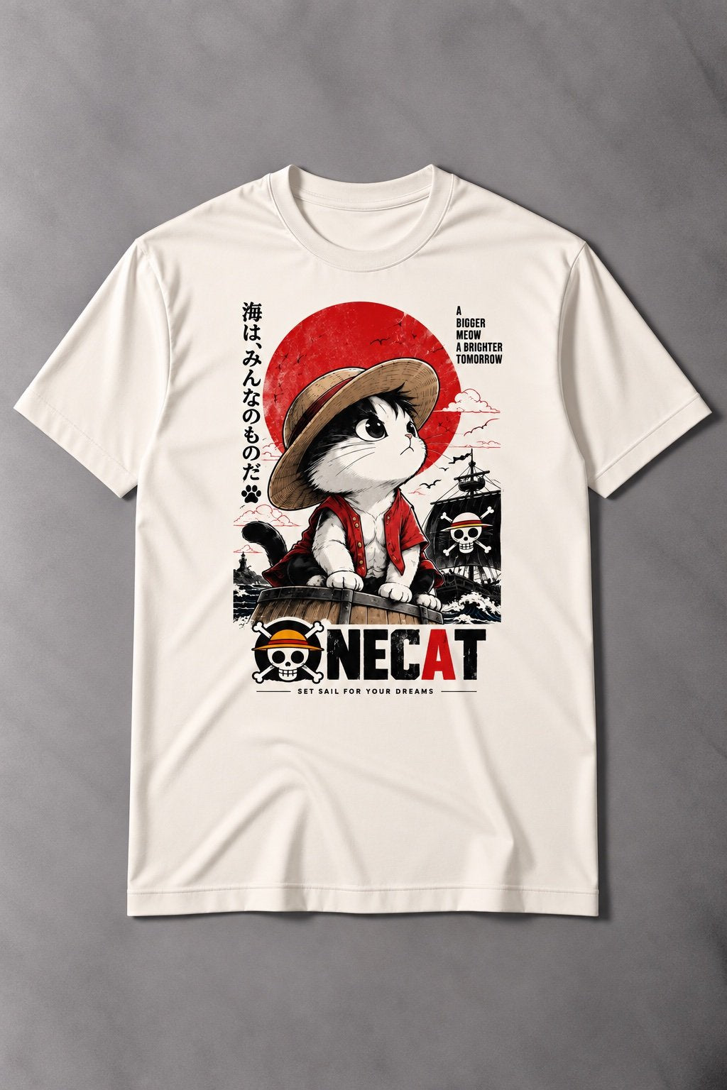 Camiseta de Gato Pirata NECAT – Aventura Felina