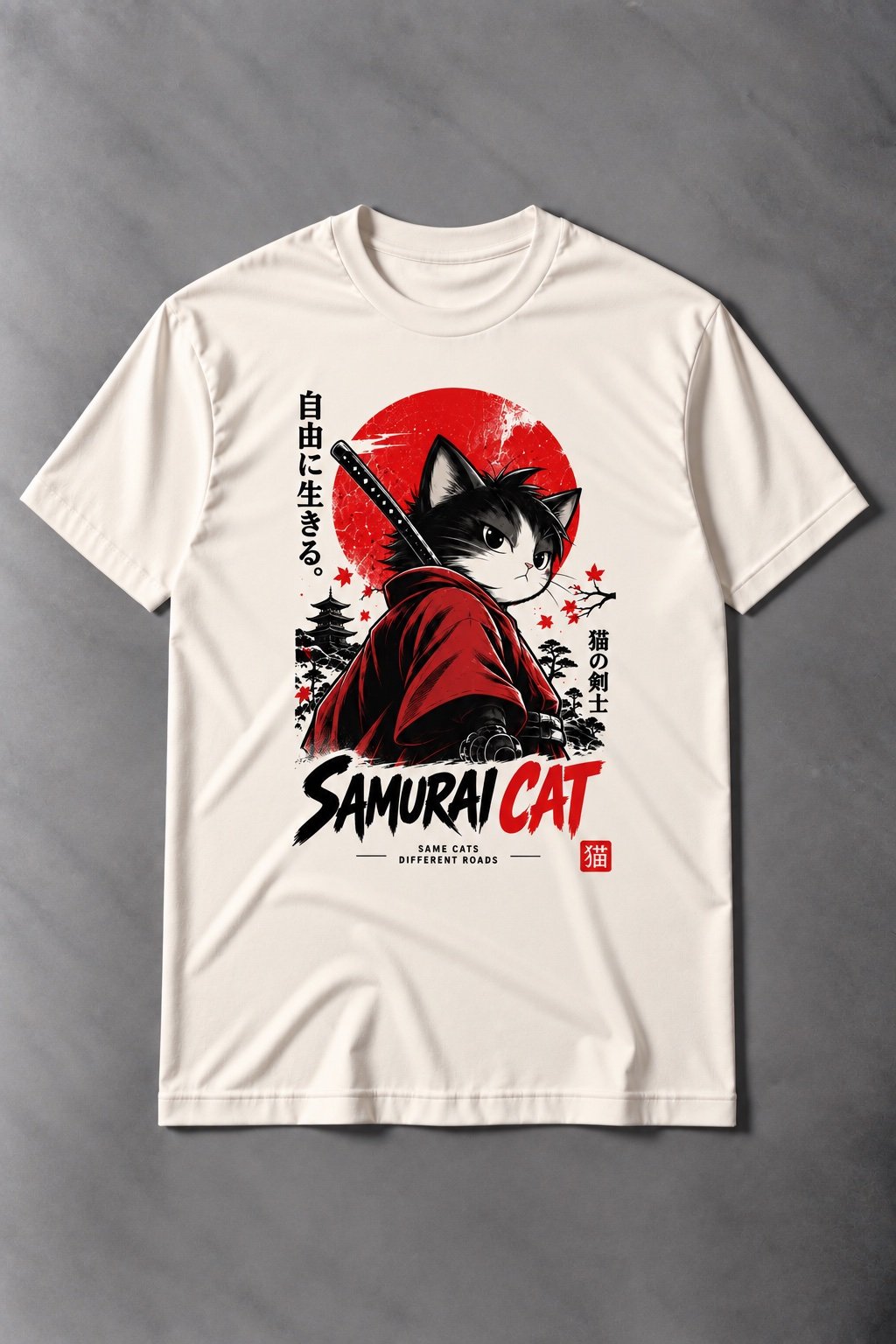 Camiseta de Gato Samurai – Samurai Cat