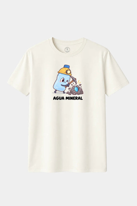 Camiseta Agua Mineral Picando Piedra – Humor de Mineros y Juego de Palabras