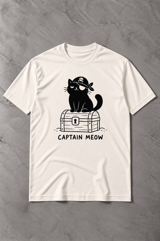 Camiseta de Gato Captain Meow – El Pirata más Felino